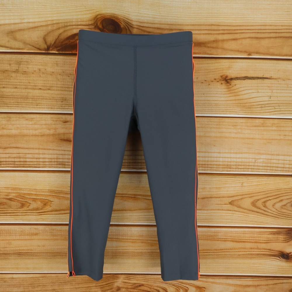 Xersion Performance Capri Pants Womens Size S Gray Side Stripes Fitted Stretch